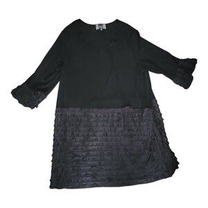 Slinky Brand Dress Size 2X Black Ruffle Tiered